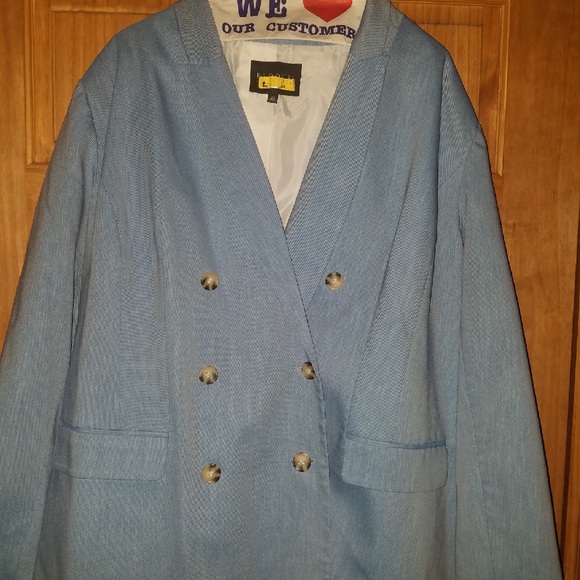 Eloquii Jackets & Blazers - Eloquii Double Breast Denim Blazer